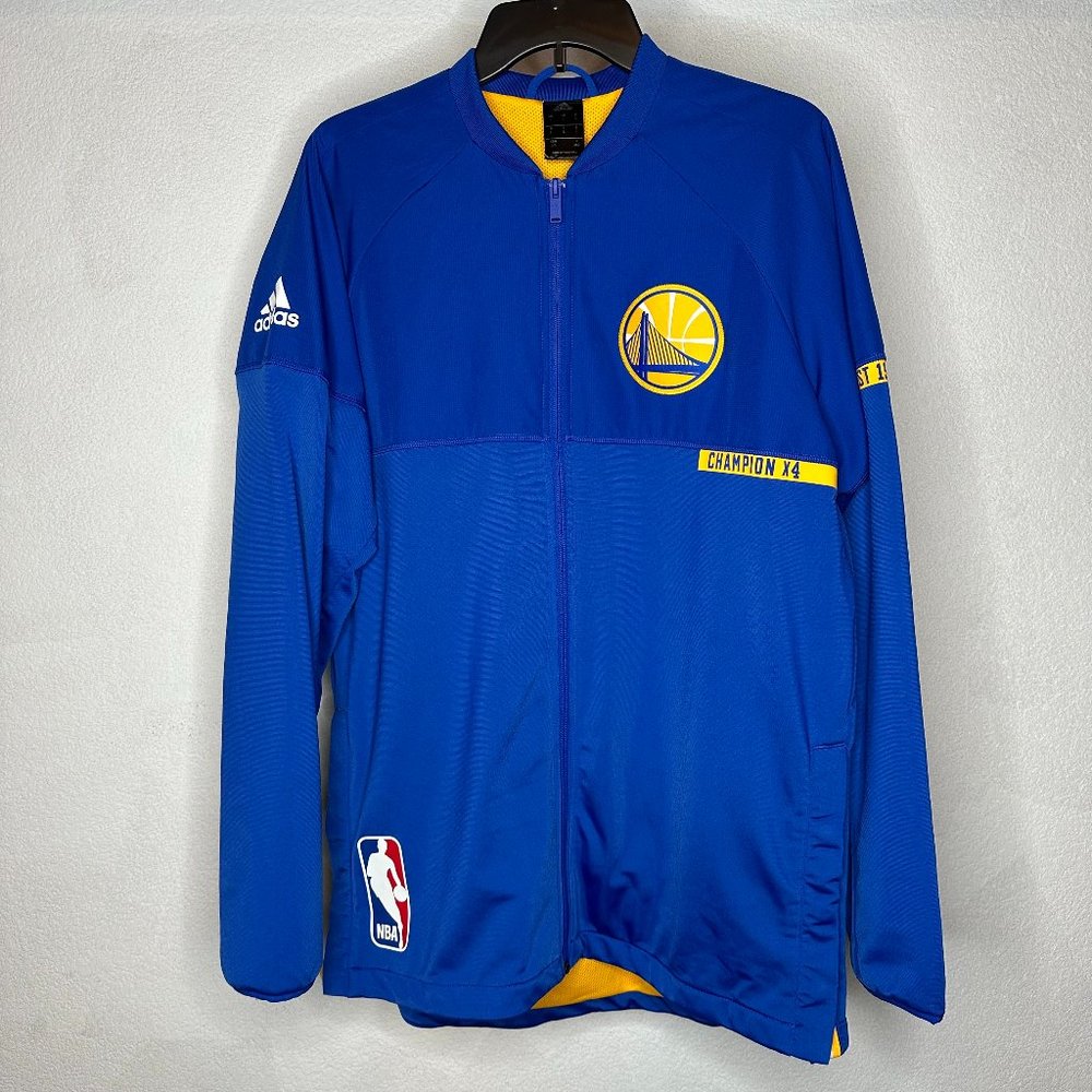 Rare GOLDEN STATE WARRIORS ADIDAS WARM UP ON COURT JACKET Champs - Size Large